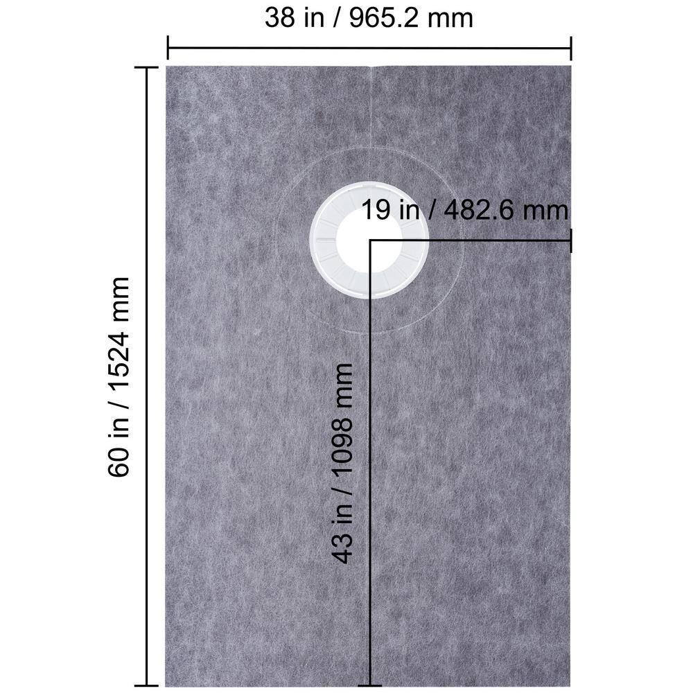 60'' W 38'' D Rectangular Single Shower Base