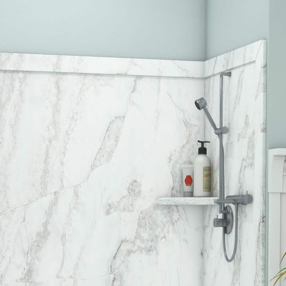 FlexStone Adaptable 60"W x 60"D x 80"H Alcove Shower Surround