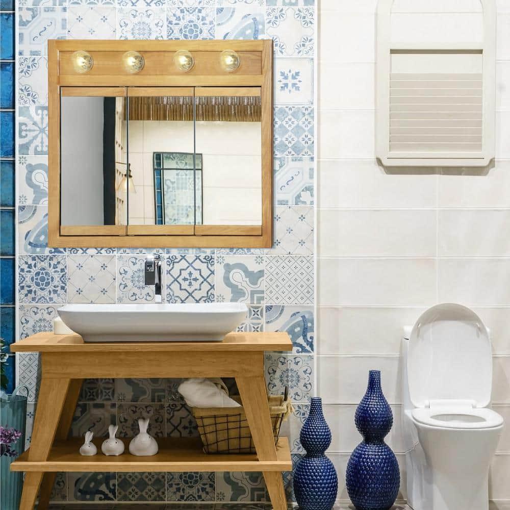 Design House Wall Mount Richland 30" Bathroom Cabinet, Nutmeg Oak