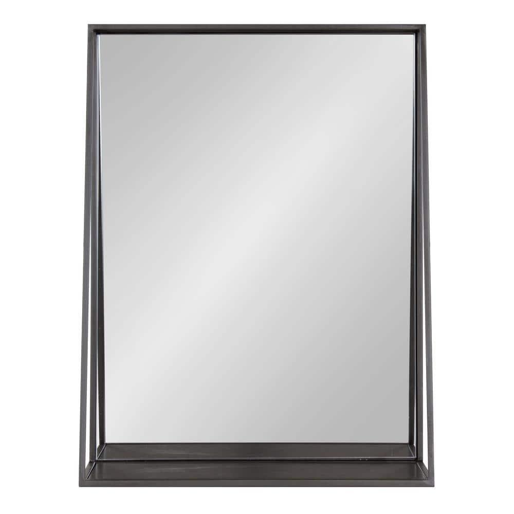 18" x 24" Lintz Metal Framed Wall Mirror with Shelf, Modern Decor - Kate & Laurel All Things Decor