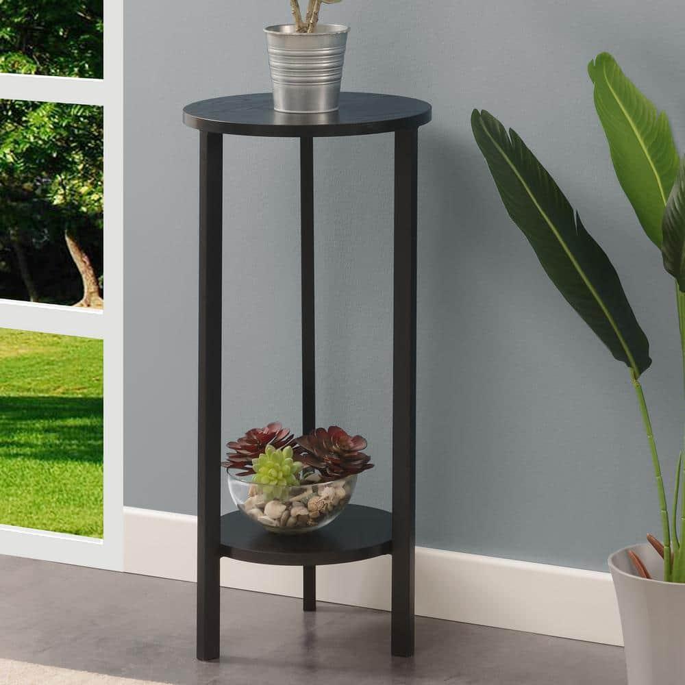 Convenience Concepts Graystone 31-inch 2 Tier Plant Stand, Black/Black