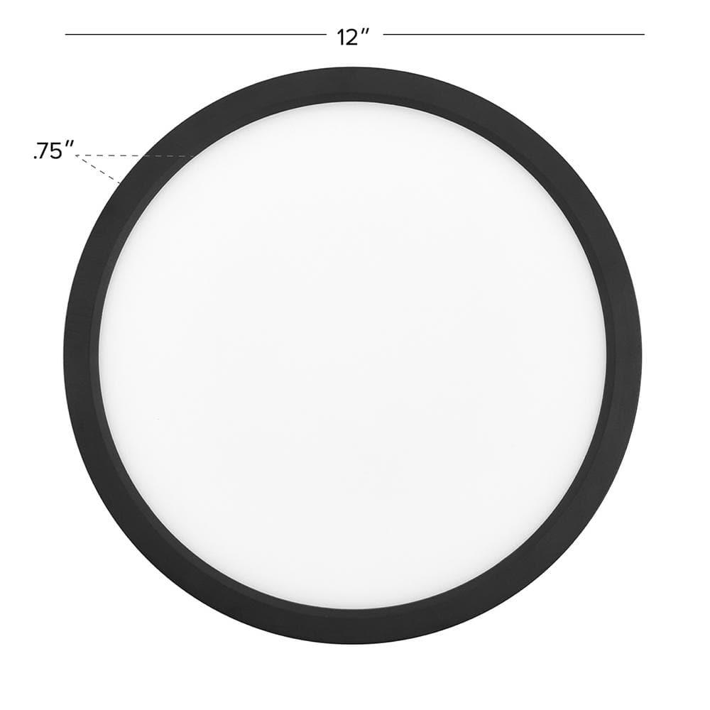 Maxxima 12 in. LED Flush Mount Ceiling Light, 5 CCT Round Panel Light