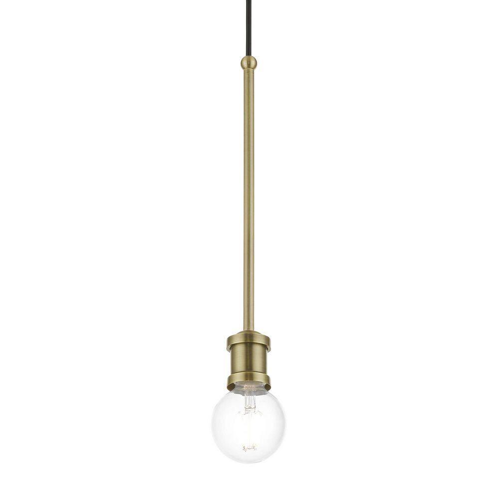 Livex Lighting Lansdale 1 - Light Pendant in  Antique Brass