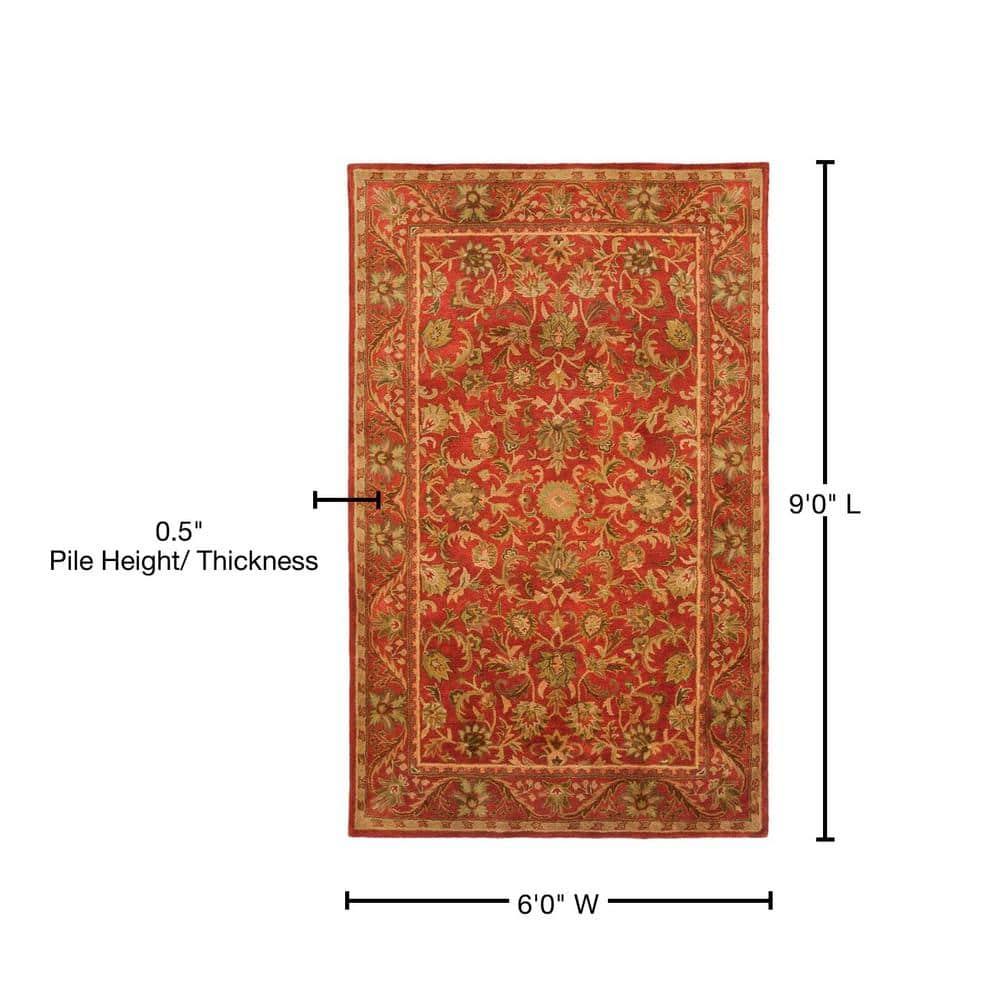 Antiquity AT52 Hand Tufted Indoor Area Rug - Red/Red - 6'x9' - Safavieh