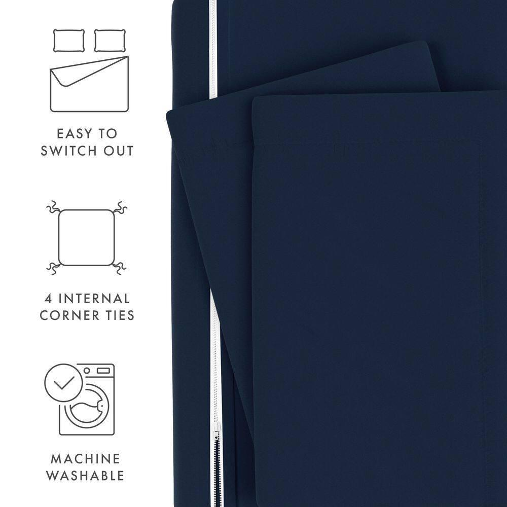 Ienjoy Home Home 3 -Piece Navy Full/Queen Duvet cover Set