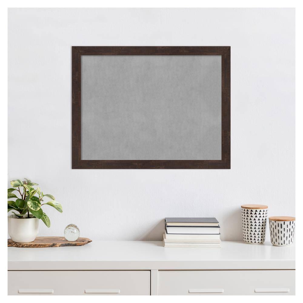 Amanti Art Fresco Dark Walnut Framed Magnetic Board 27 x 21 in.