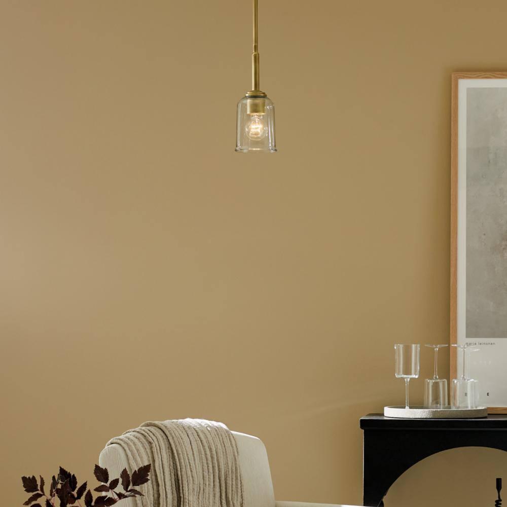 Kichler 43674 Shailene 5" Wide Mini Pendant - Natural Brass / Clear