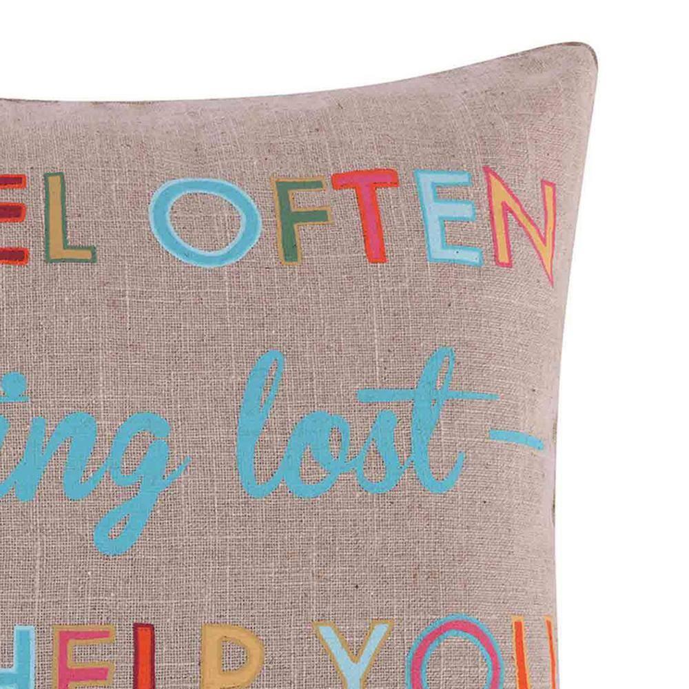 Mayla Travel Often Burlap Pillow