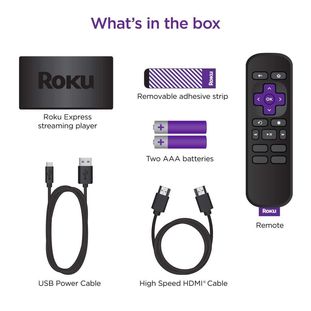 Roku Express HD Streaming Device with High-Speed HDMI Cable, Standard Remote, and Wi-Fi