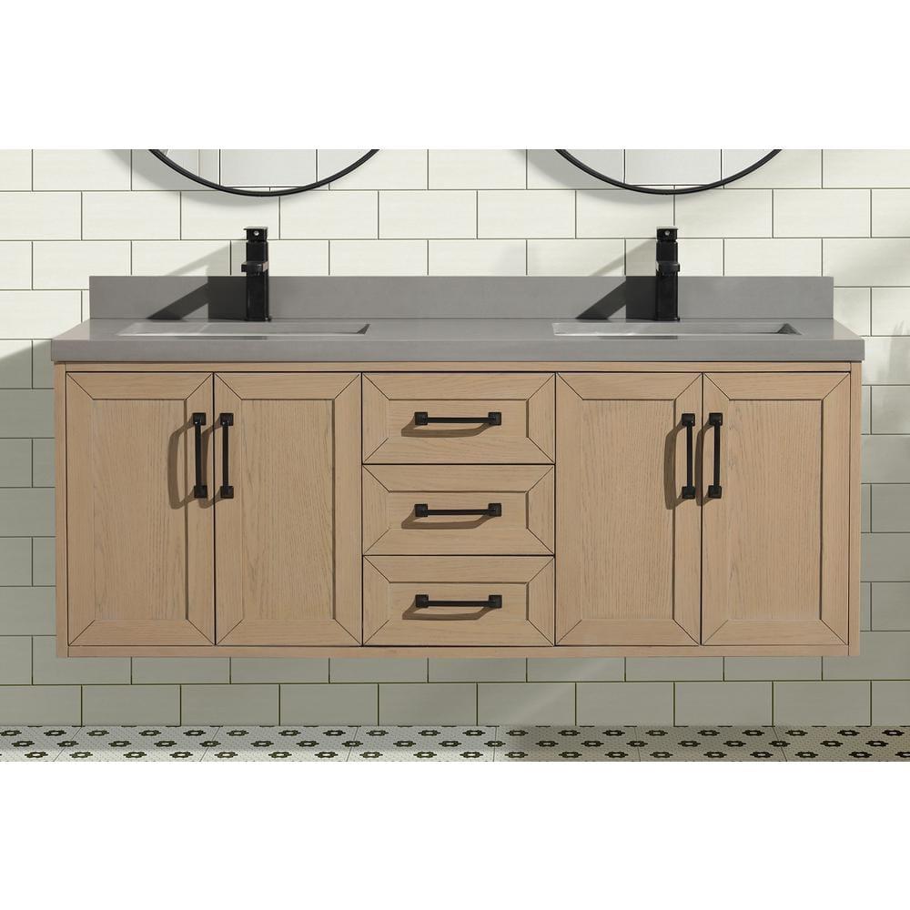 Ari Kitchen & Bath Venice 55'' Double Bathroom Vanity with Quartz Top