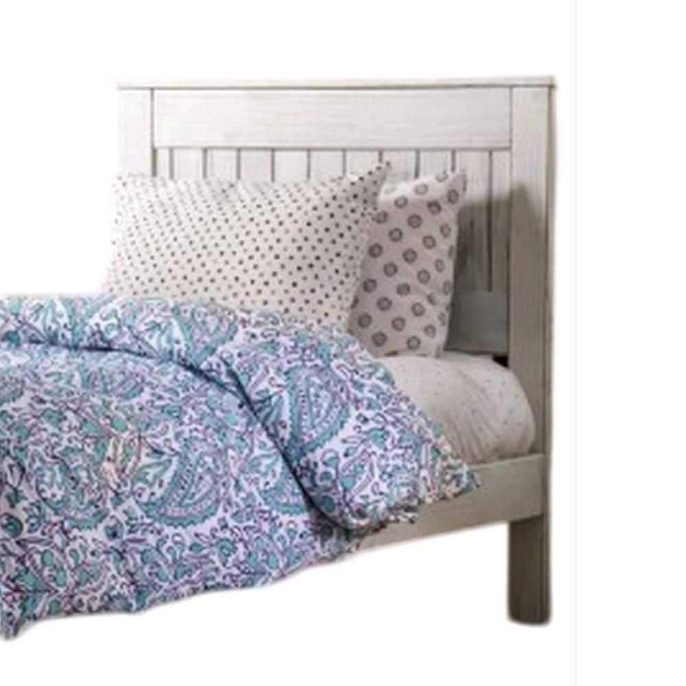 Benjara Waly Bed, Farmhouse Plank Style Design, Classic Pine Wood