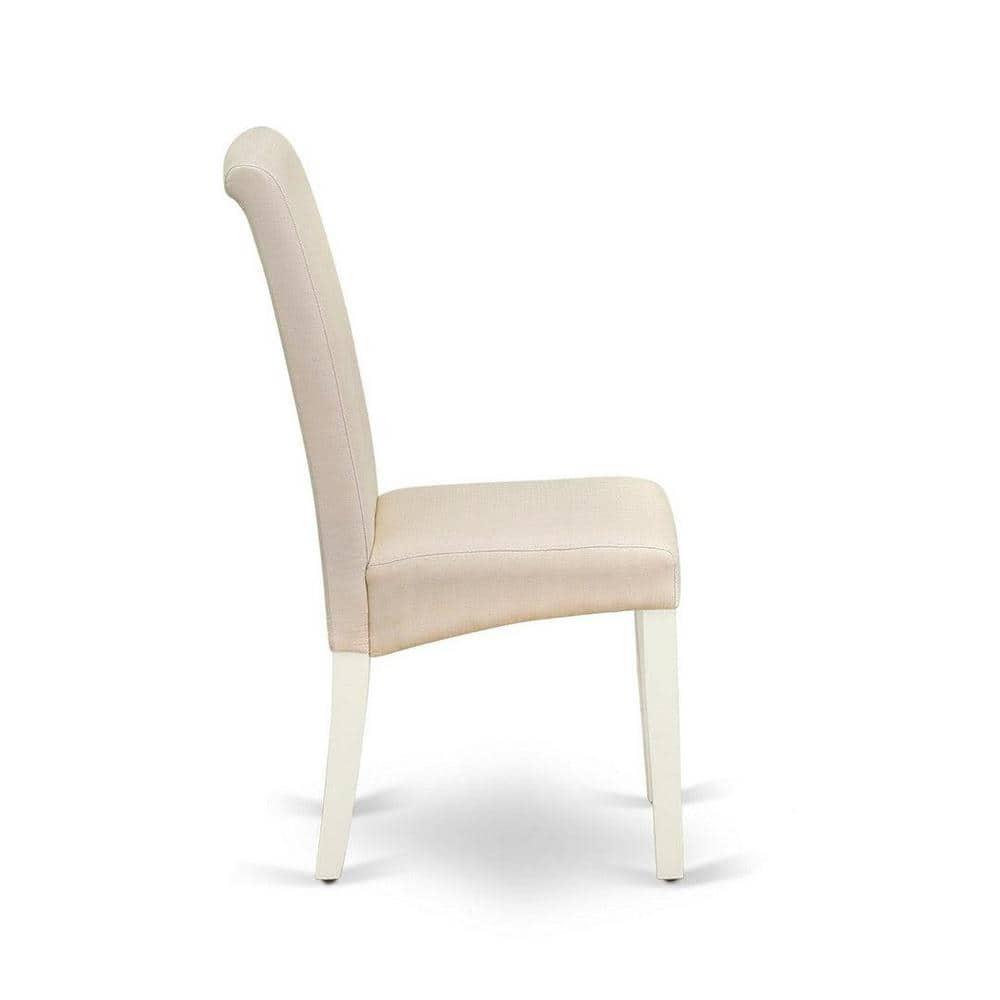East West Furniture Hartland 5-piece Wood Dining Set in Linen White/Cream