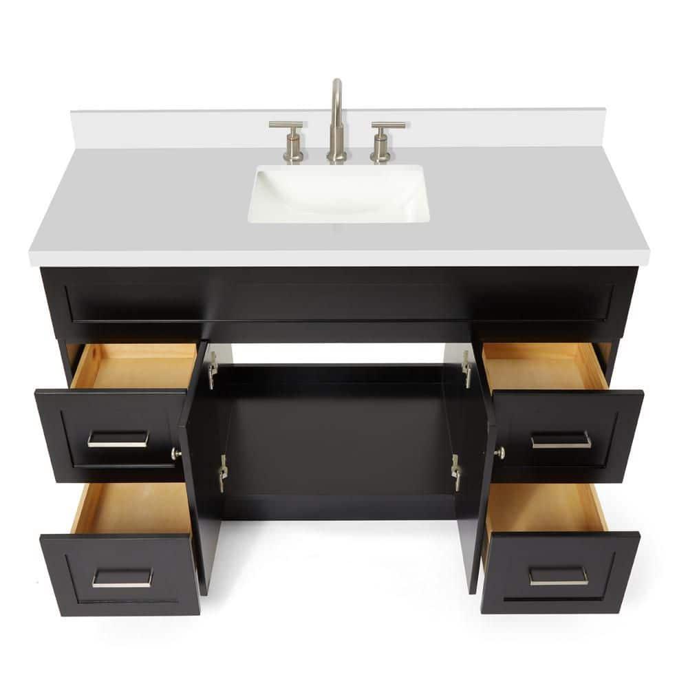 Ariel F055s-Wq-Vo Hamlet 55" Freestanding Single Basin Vanity Set - Black