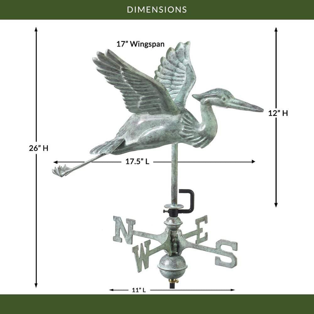 Good Directions Heron 26'' H Metal Animals Weathervane