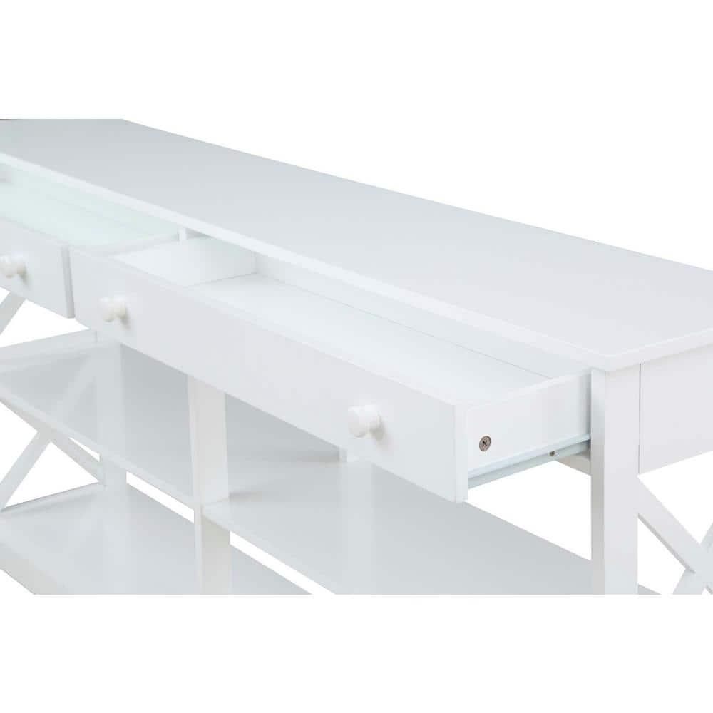 Convenience Concepts Oxford 2 Drawer 60 inch Console Table with Shelves
