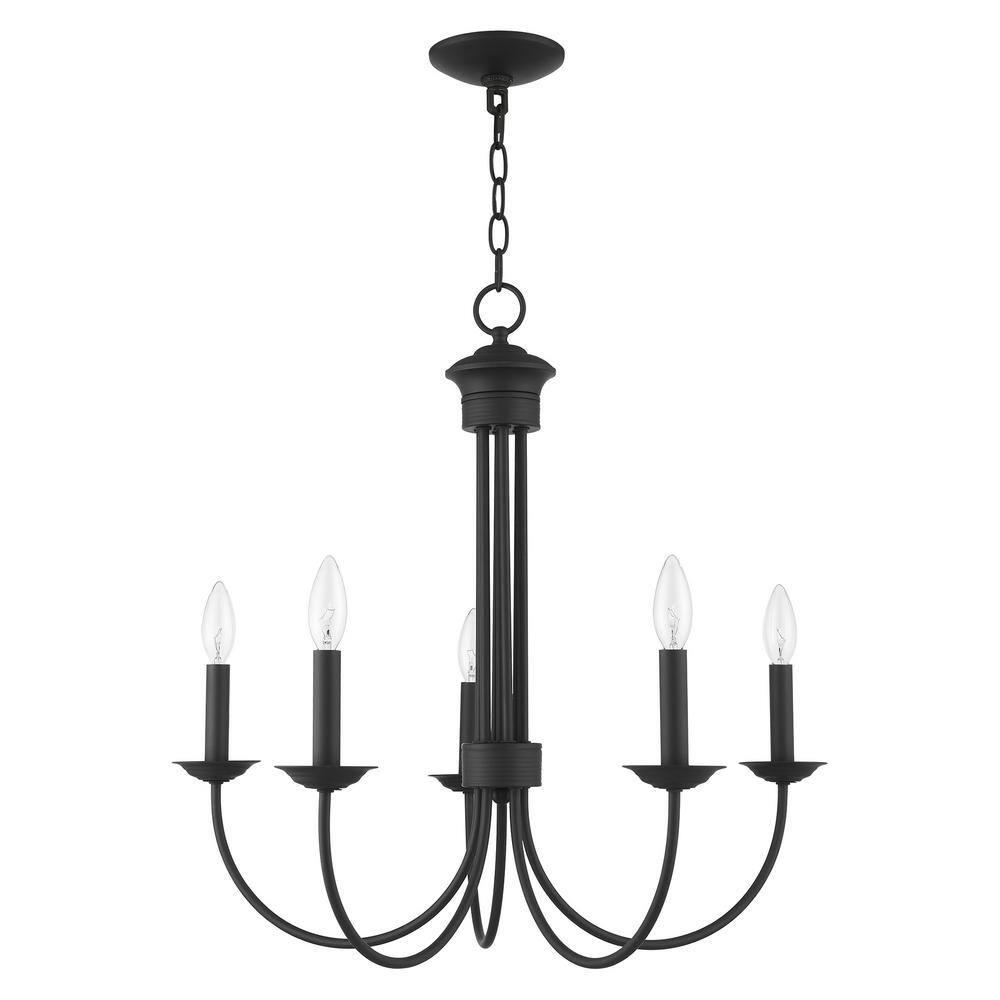 Livex Lighting Estate 5 - Light Chandelier in  Black