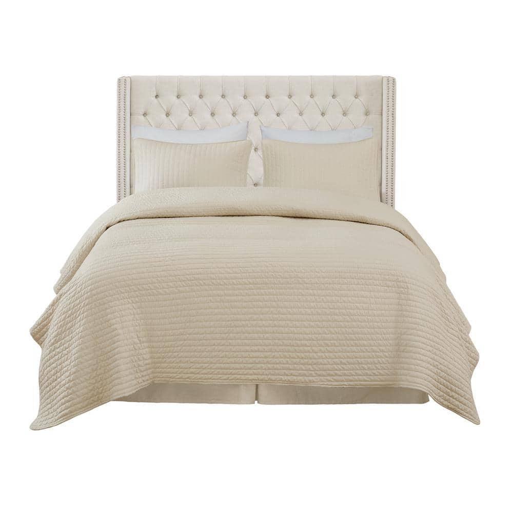 Amelia Upholstery Headboard Cream Queen