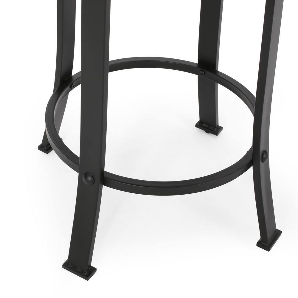 Noble House Skyla Modern Swivel Counter Stool in Black (Set of 2)