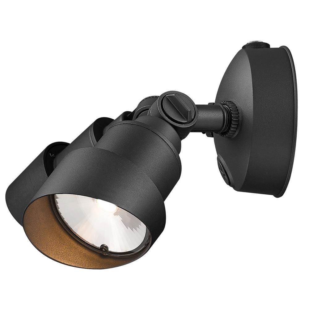 Adjustable Dual-Head Matte Black LED Security Floodlight
