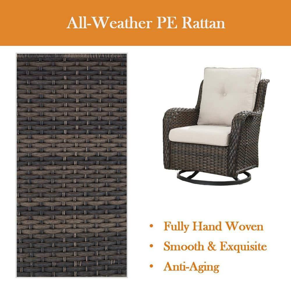 Carolina Outdoor Wicker Swivel Glide Chair with Cushions
