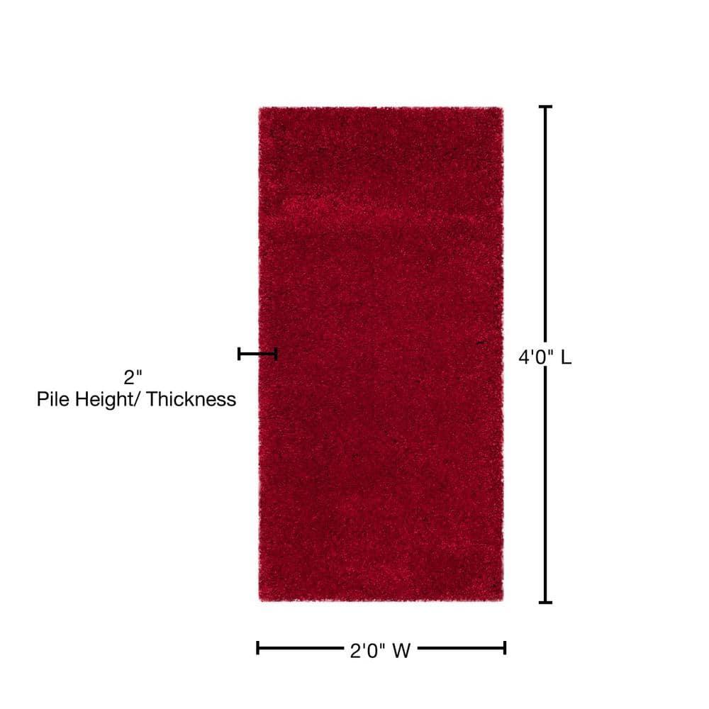 Milan Shag SG180 Power Loomed Indoor Accent Rug - Red - 2'x4' - Safavieh