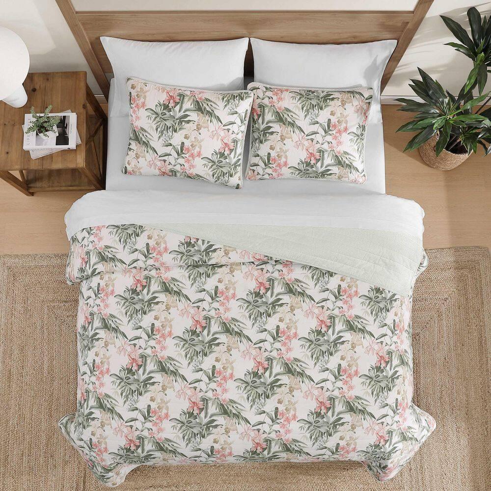 Tommy Bahama - Full/Queen Quilt Set, Super Soft Bedding with Matching Shams, Botanical Home Essentials Bahama Fronds Beige, Full/Queen