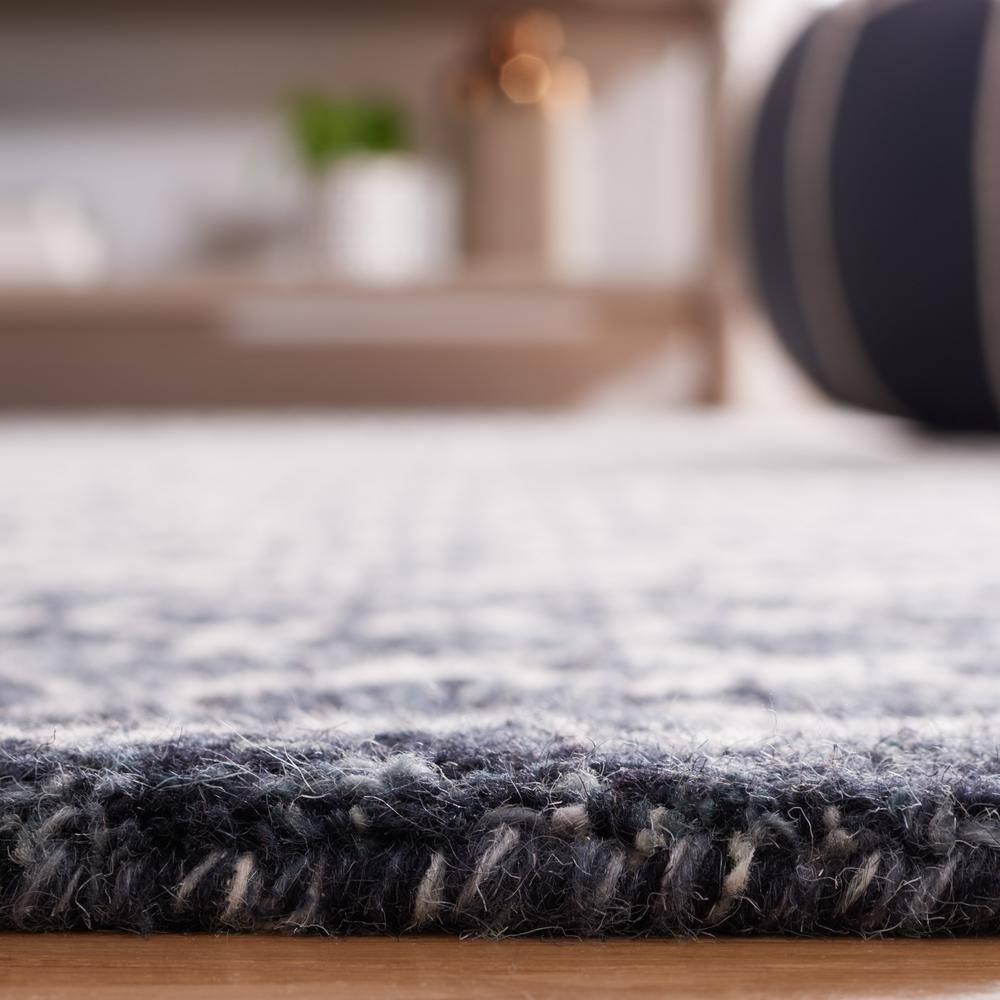 Abstract ABT203 Handmade Indoor Area Rug - Ivory/Navy - 6'x9' - Safavieh