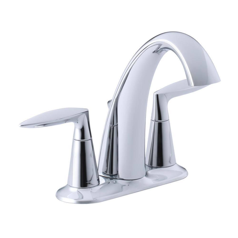 Kohler Alteo® Centerset 4" Bathroom Faucet with Pop-Up Drain Assembly, 2-Handle Bathroom Sink Faucet, 1.2 gpm