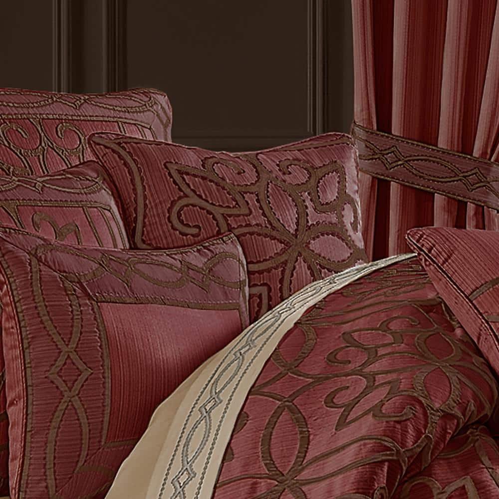 Five Queens Court Chianti 18" Square Embellished Decorative Throw Pillow