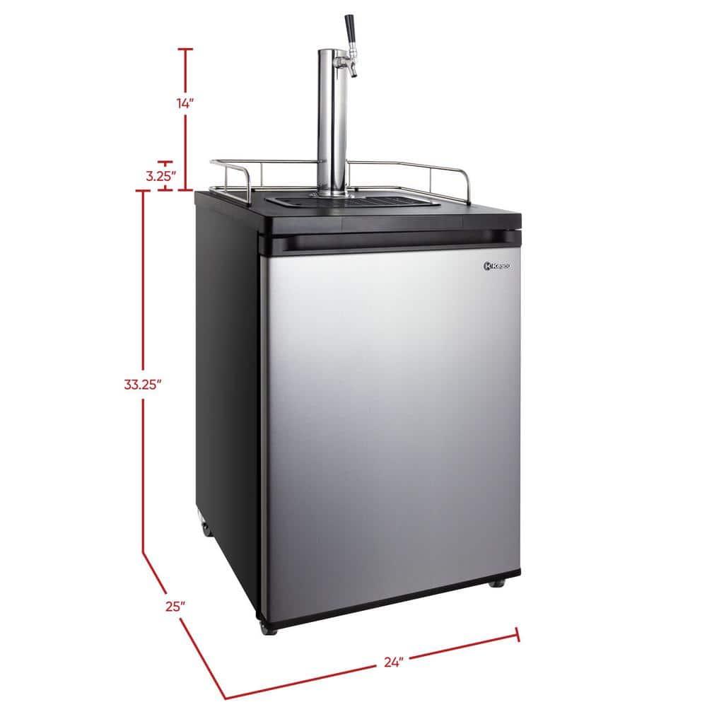 Kegco Kegco 5.6 Cubic Feet Dual Tap Freestanding Kegerator with Adjustable Temperature