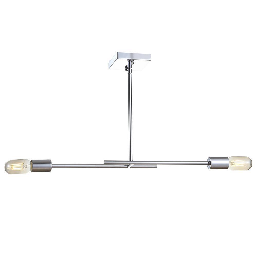 Turing 30.5" Adjustable Metal LED Linear Pendant, Chrome