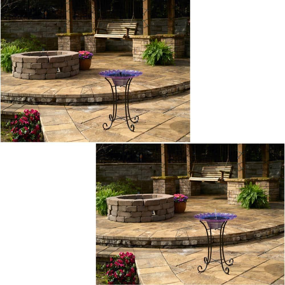 Smart Solar 25.2" Bell Flower Solar Bird Bath