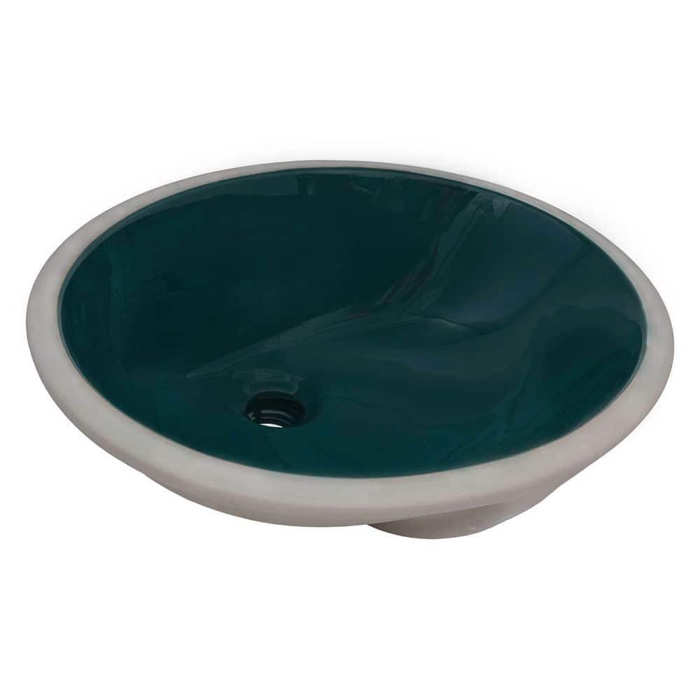 Ruvati 16 x 13 inch Undermount Bathroom Sink Oval Porcelain Ceramic with Overflow