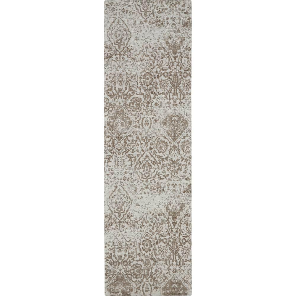 Nourison Damask Vintage Indoor Rug Ivory 2'3" x 7'6"
