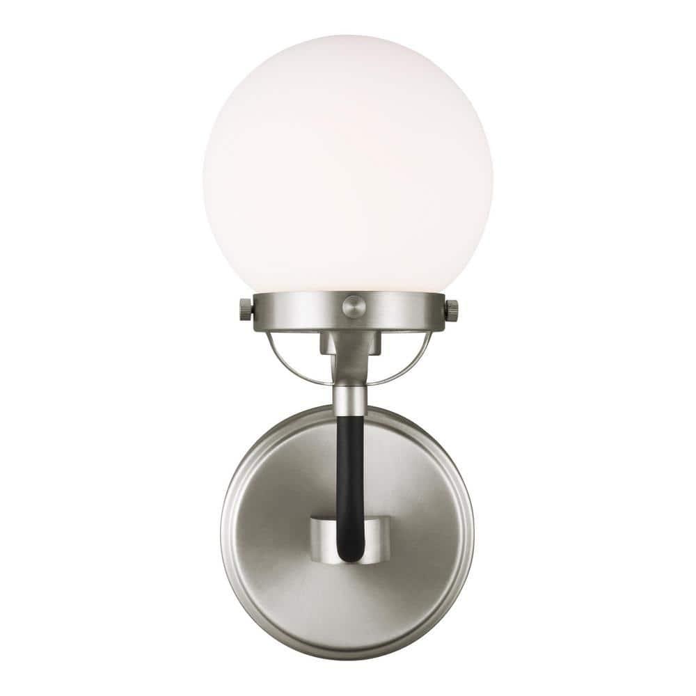 Generation Lighting Cafe 5.25-in W 1-Light Brushed Nickel Modern/Contemporary Wall Sconce