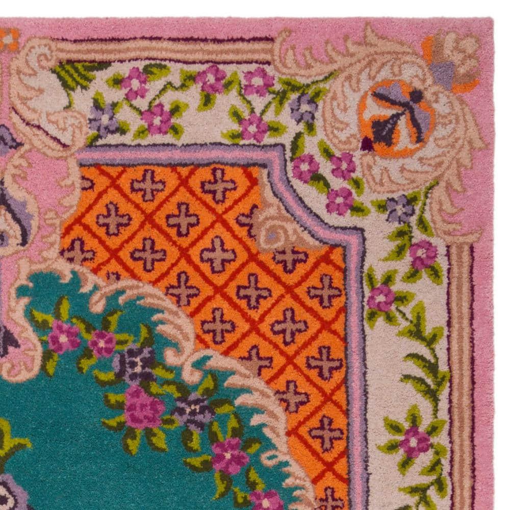 Bellagio BLG535 Hand Tufted Area Rug - Blue/Pink - 8'x10' - Safavieh.