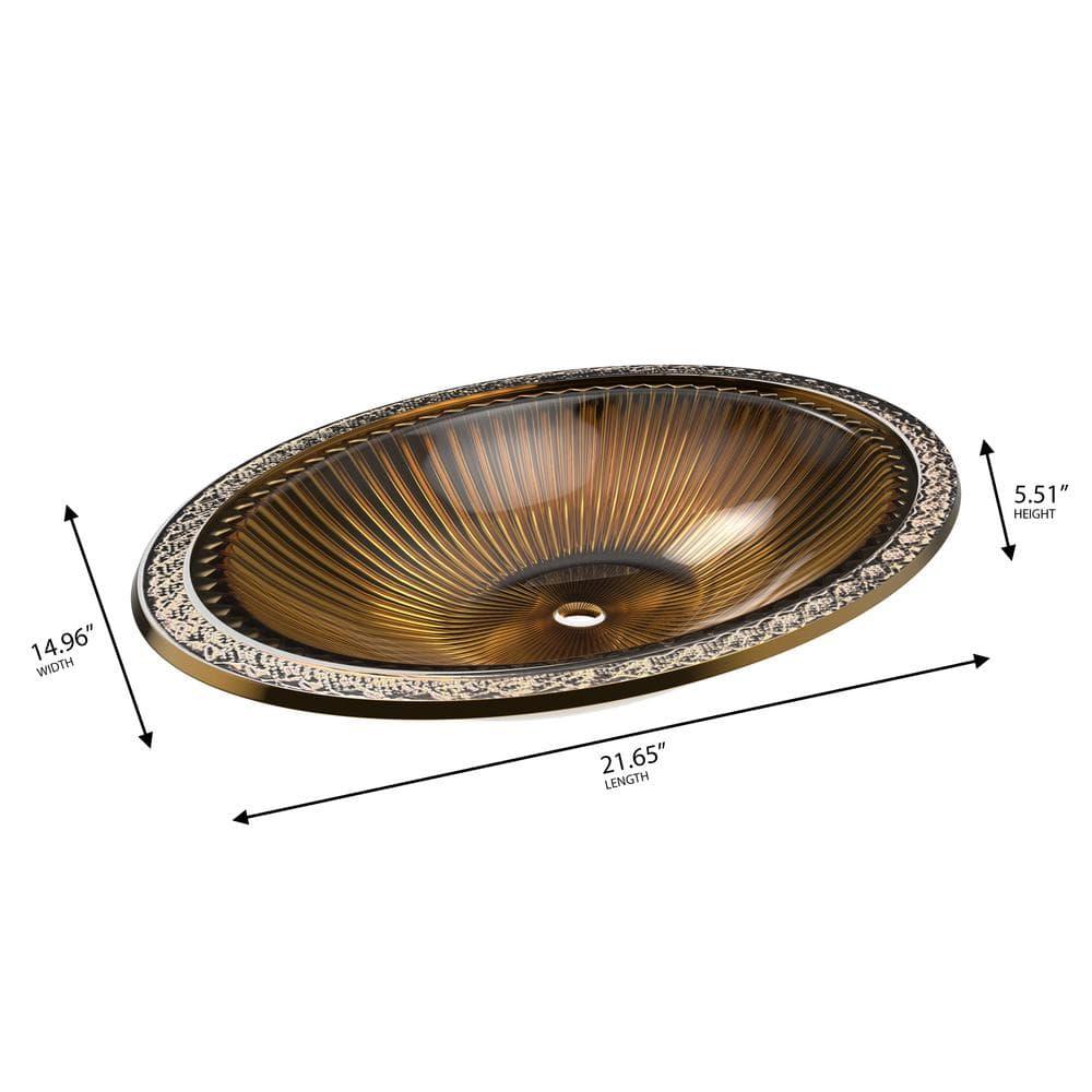 CastelloUSA CastelloUSA Olive 22" Tempered Glass Oval Bathroom Vessel Sink CB-VC-15-BG-22