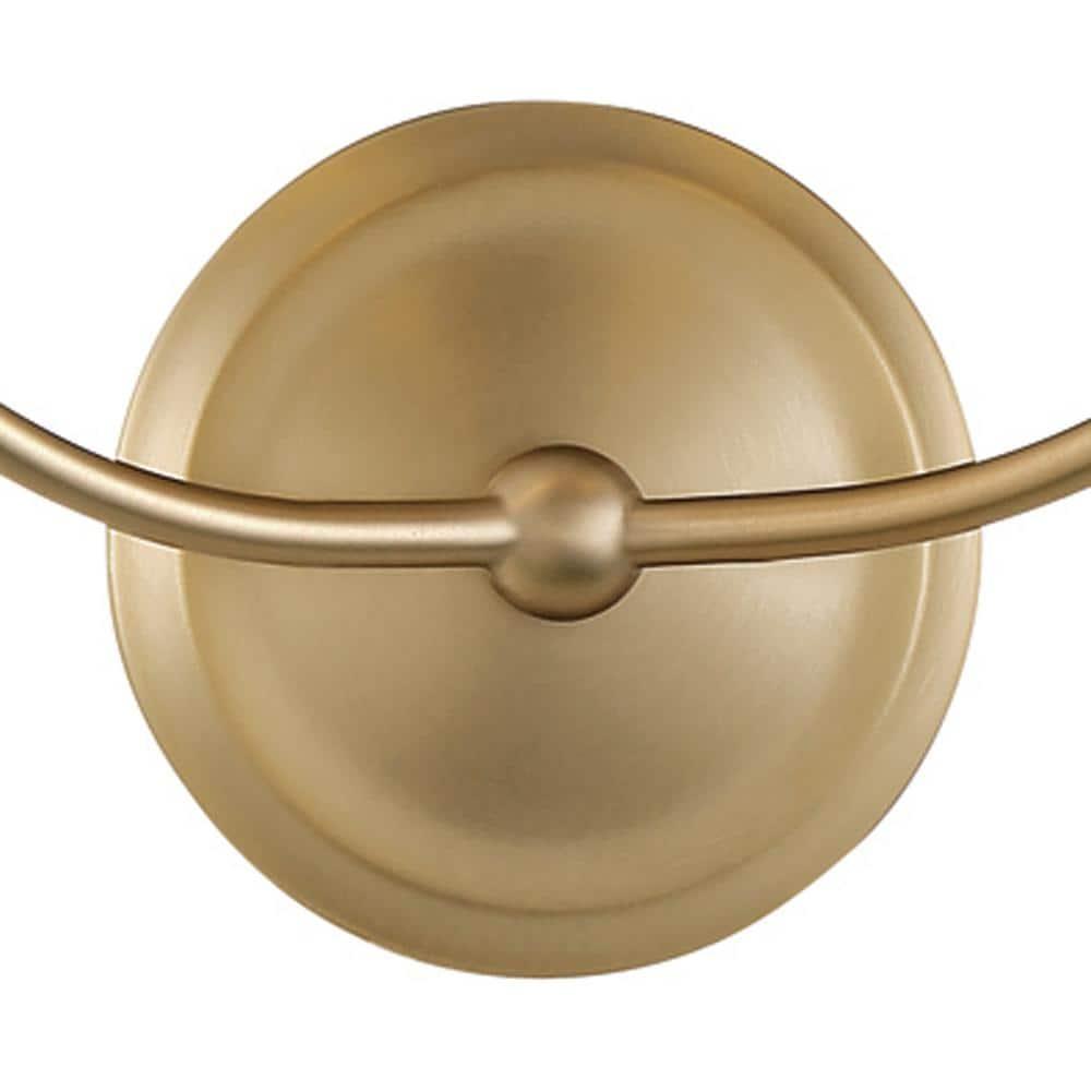Sylvan Vibrant Gold Brass 2-Light Dimmable Sconce with Silk Shade