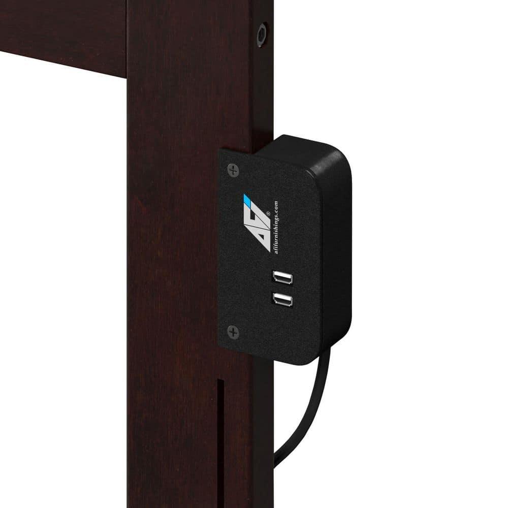 AFI Furnishings Mission Twin Headboard with Turbo Charger in Espresso