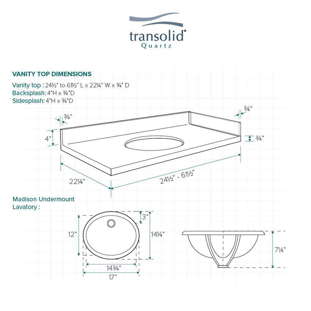 Madison 31'' Granite Single Bathroom Vanity Top with Sink