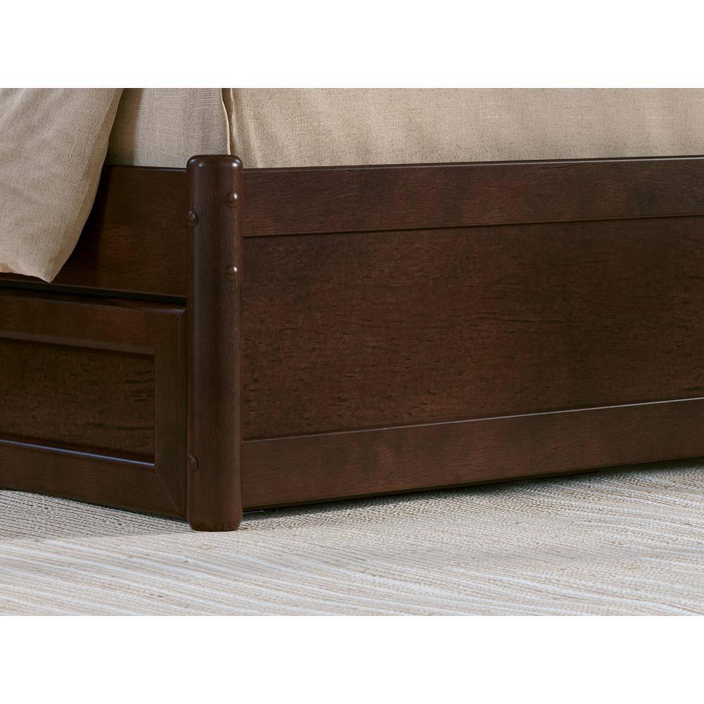 AFI Capri Full Solid Wood Platform Bed with Panel Footboard and Storage Drawers, Walnut