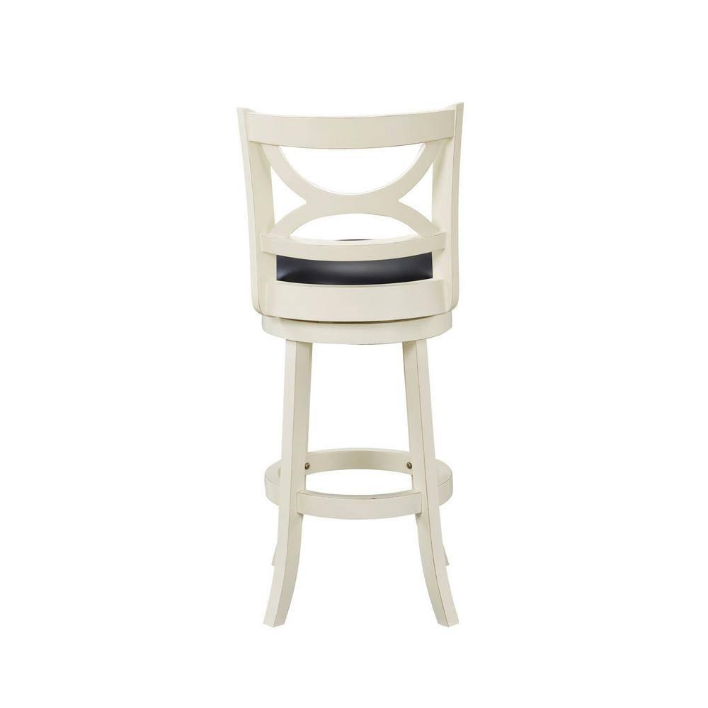 29" Florence Swivel Barstool Hardwood Buttermilk - Boraam: 360-Degree, High-Density Foam, No Assembly Required