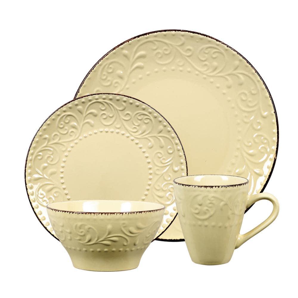 Lorren Home Trends Lorren 16 Piece Stoneware Dinnerware Set - Service for 4