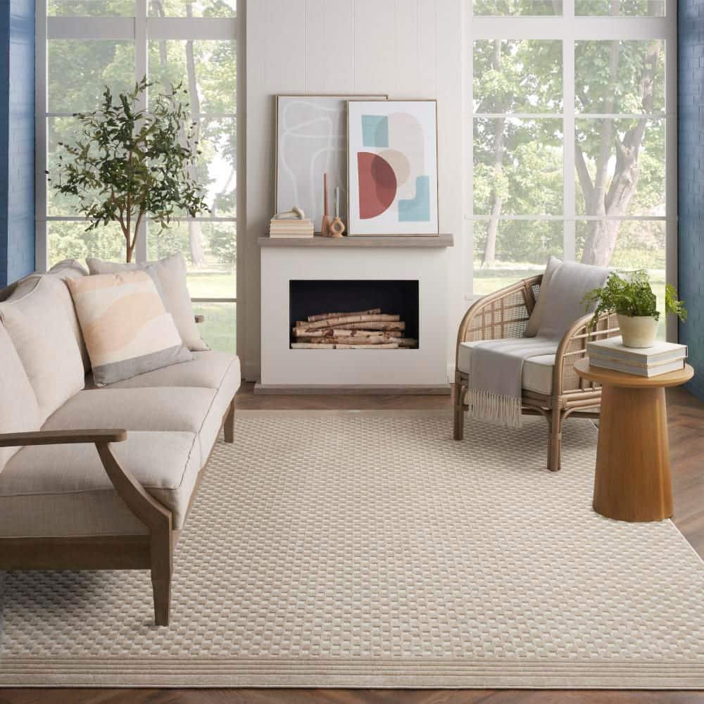 Nourison Casual 7'10" x 9'10" Beige Modern Indoor Rug