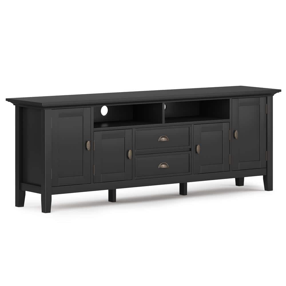 Simpli Home Redmond 72"W Solid Wood TV Stand for TVs up to 80" with Storage Cabinets