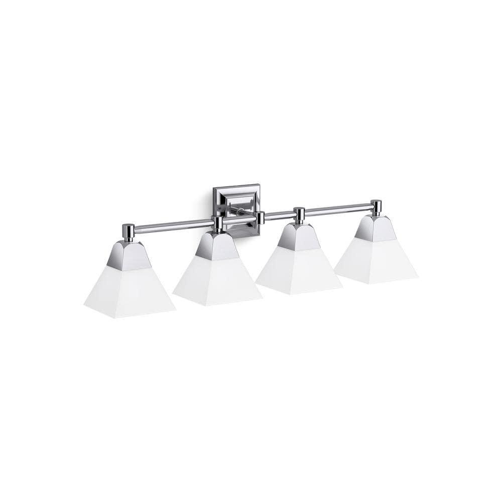 Elegant Crown Molding Inspired 4-Light Polished Chrome Sconce