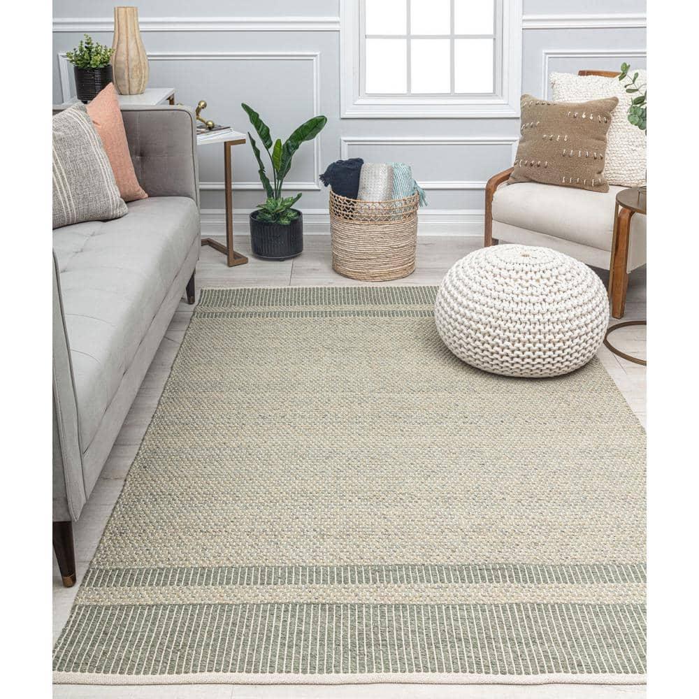 Rugs America Daphne DN10A Farmhouse Border Area Rug for Dining Room Rug Neutral Rug Living Room Rug Kitchen, 8'x10'