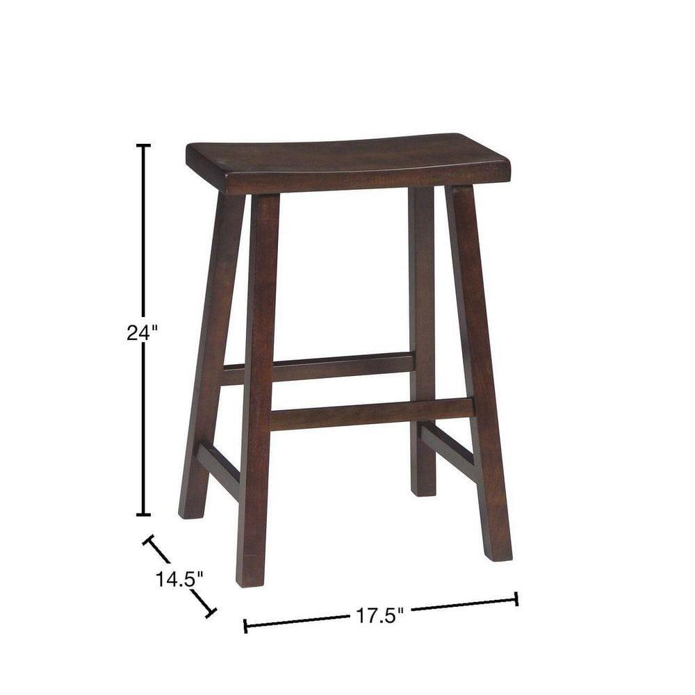 24" Saddleseat Counter Stool (Distressed Walnut)
