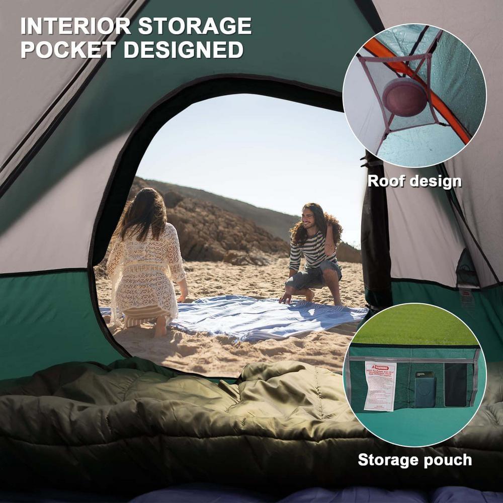 Camping Tent 4 Person, Waterproof Windproof Tent with Rainfly Easy Set up-Portable Dome Tents for Camping