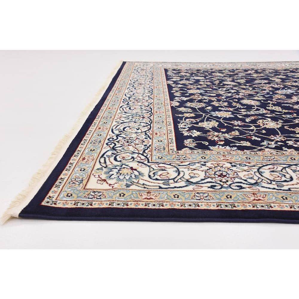 Unique Loom Narenj Collection Area Rug - Leeds (8'  x 10' Rectangle Navy Blue/Beige)